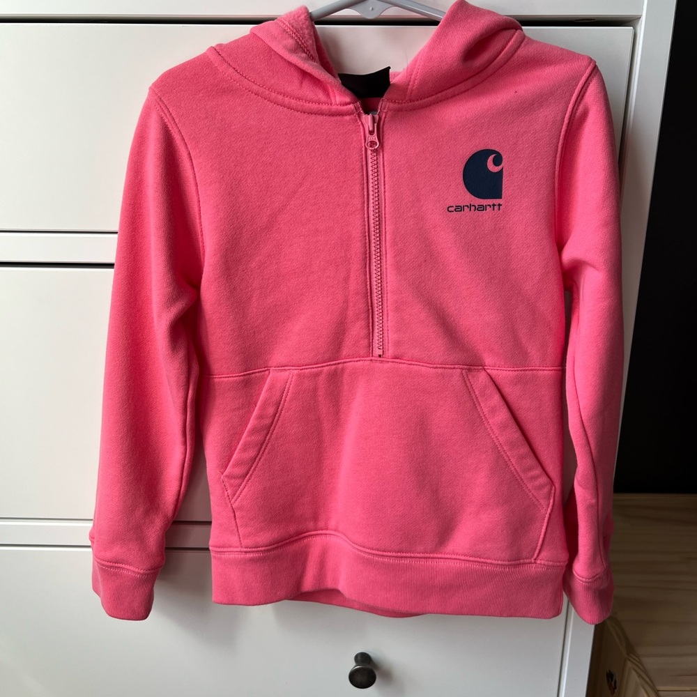 Carhartt Kids Pink Half Zip Hoodie 4T